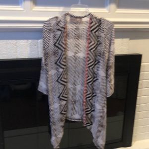 Chico’s topper - Brown and white with orange trim